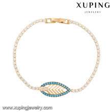 74983 Xuping piedras preciosas de lujo para la fabricación de joyería noble 18k cadenas de oro pulsera para mujer